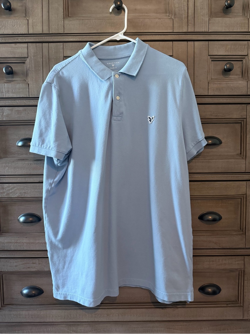 American Eagle Outfitters Pale Blue Men’s Polo with Logo